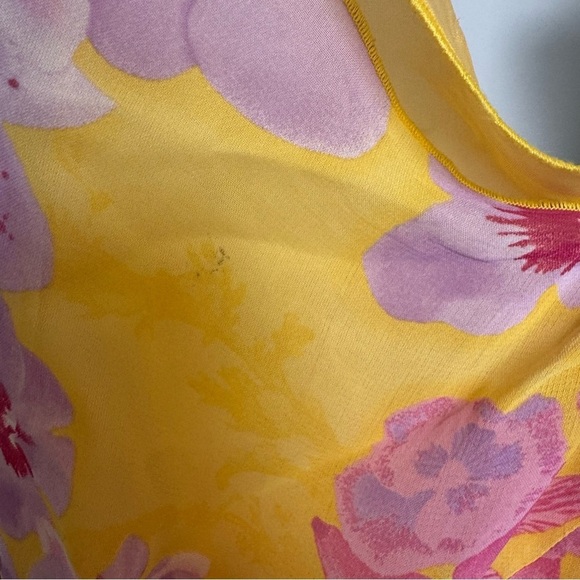 Vintage Fairycore Floral Yellow and Pink Women's Top coquette summer 14 - Picture 8 of 8